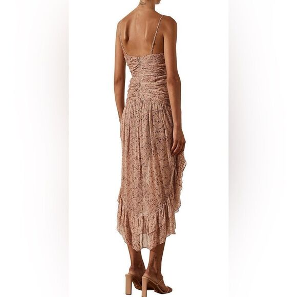 Shona Joy PAULETTE RUCHED MIDI Pink Size L NWOT - Picture 4 of 8